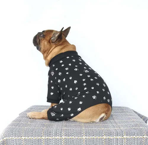 Vista 4 de iChoue - Pijamas y monos para mascotas, traje de cuerpo entero para perros medianos y grandes como para Corgi, Shiba Inu, Bulldog francés, Pug