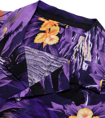 Vista 2 de Alimens & Gentle Camisa hawaiana casual de manga corta de algodón de ajuste regular para hombre