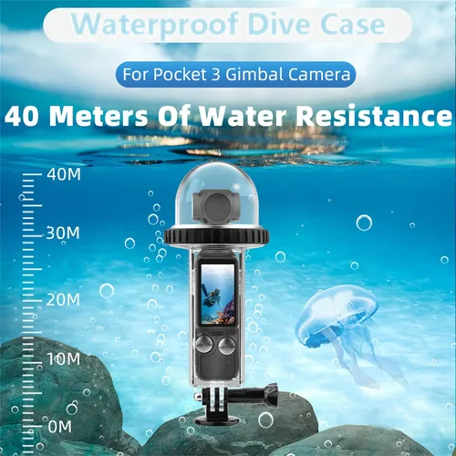 Vista 2 de Funda de buceo de 131 pies compatible con DJI Osmo Pocket 3, funda impermeable protectora subacuática para buceo con accesorios para cámara Osmo