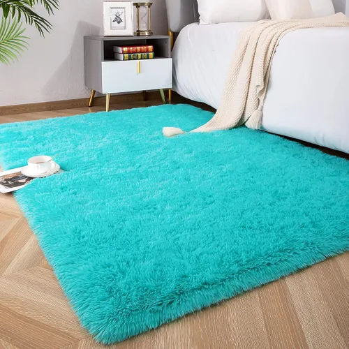 Vista 61 de Foxmas Alfombras de Área Suaves y Esponjosas para Dormitorio, Habitación de los Niños, Alfombra de Guardería de Felpa Peluda, Alfombras Peludas
