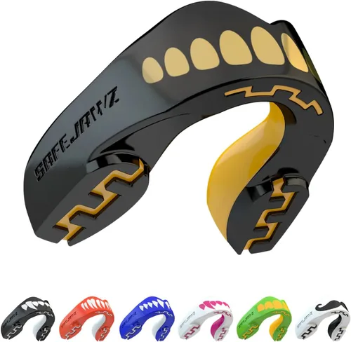Vista 22 de SAFEJAWZ American Flag Mouth Guard, Youth Dual Layer Mouthguard with Case Bandera estadounidense