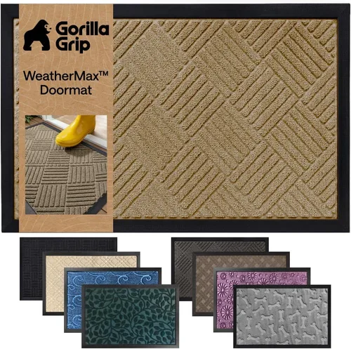 Vista 48 de Gorilla Grip - Tapete WeatherMax todo terreno 100% impermeable, caucho natural, resistente a manchas y decoloración, interior y exterior, fácil