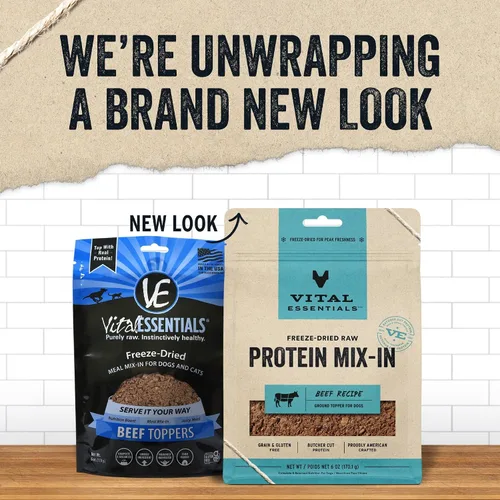 Vista 3 de Vital Essentials Comida para perros liofilizada, carne de res cruda molida para perros, comida o cobertura completa, alta proteína, sin granos