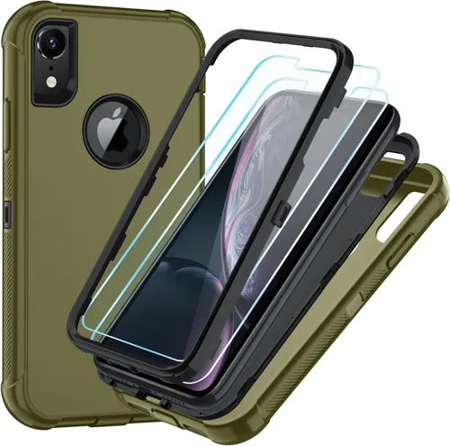 Vista 15 de SunStory Funda compatible con iPhone Xs/X con protector de pantalla HD, 3 capas de alta resistencia de cuerpo completo, funda protectora híbrida 3