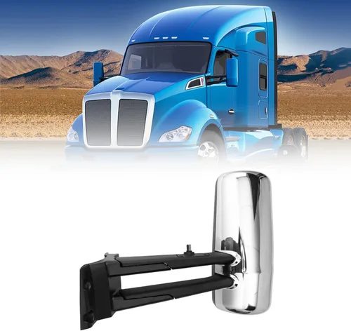 Vista 2 de TORQUE Juego de espejo negro lado del conductor para Kenworth T680 T880 W990 serie 2014-2021 con calefacción eléctrica del lado izquierdo LHD