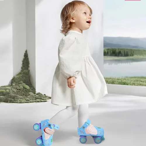 Vista 6 de Kids Roller Skate for Girls Boys Ages 2-5 Years Old, Adjustable Toddler Rollerskates, Children Beginner Roller Skate