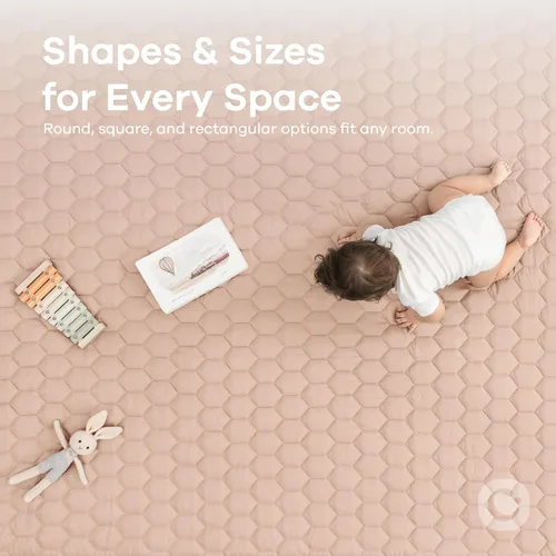 Vista 5 de Comfy Cubs Tapete redondo de juego para niños, tapete pequeño acolchado suave de 36 pulgadas con parte inferior antideslizante, diseño de felpa