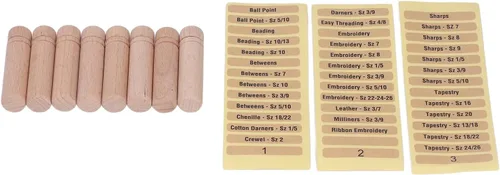 Vista 5 de Tgoon Estuche de madera para agujas, 8 piezas antipérdida resistente soporte para agujas de coser para el hogar