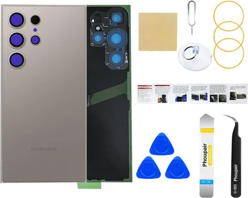 Vista 11 de Reemplazo de cristal trasero para Samsung Galaxy S24 con kit de herramientas de reparación profesional (Amber Yellow)