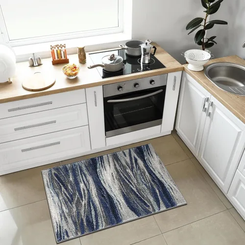 Vista 79 de Keen Home Design Alfombras de Área - 2x3 Que No Se Desprenden, Alfombras Abstractas para Cocina, Sala de Estar, Dormitorio, Comedor, Entrada Negro