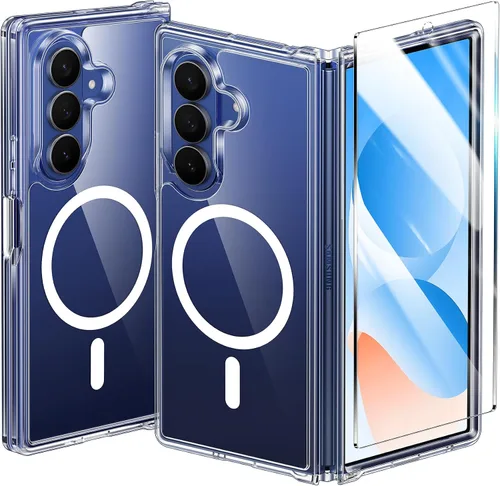Vista 47 de FNTCASE para Samsung Galaxy Z Fold 7 Estuche Magnético: Funda de Teléfono Celular con Textura Mate Translúcida, Protección contra Caídas de Grado