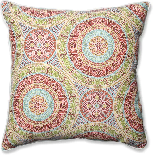Vista 29 de Pillow Perfect Almohada decorativa floral para interiores y exteriores, relleno de felpa, resistente a la intemperie y a la decoloración, lumbar