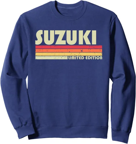 Vista 5 de Suzuki - Sudadera retro vintage con nombre japonés, Negro