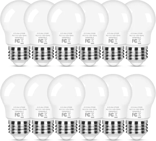 Vista 9 de Brightever 6W Dimmable Ceiling Fan Bulbs, A15 Standard E26 Base Bulb