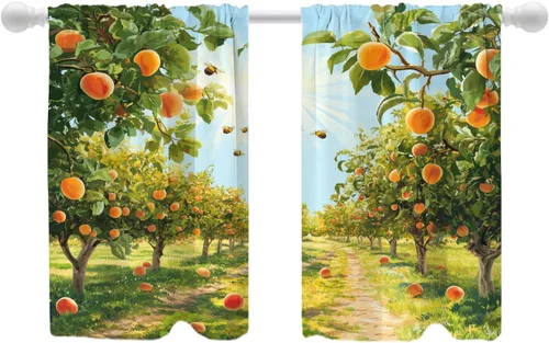 Vista 73 de Shrahala Cortinas republicanas de elefante americano para ventanas de cocina, paneles de cortina de ventana de poliéster multicapa con rayas rojas