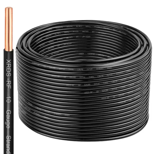 Vista 20 de Cable THHN 25 pies, Conductor Único de Cobre Desnudo, Cable Eléctrico Rojo 10AWG, Cable de Construcción Sólida de 600V con Funda de Nylon