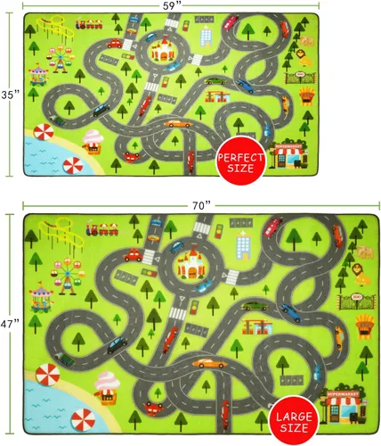 Vista 2 de HOMORE - Alfombra de juego para niños, alfombra para dormitorio de niños, sala de juegos de 4 x 6 pies Alfombra divertida y educativa de 48 x 76