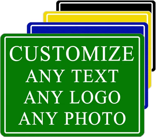 Vista 8 de Placa personalizada, señal de calle metálica personalizable con tu texto, nombre, logotipo, foto para oficina, negocio, lugar de trabajo, hogar