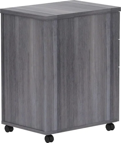 Vista 5 de Lorell Pedestal de escritorio laminado de carbón desgastado - 3 cajones