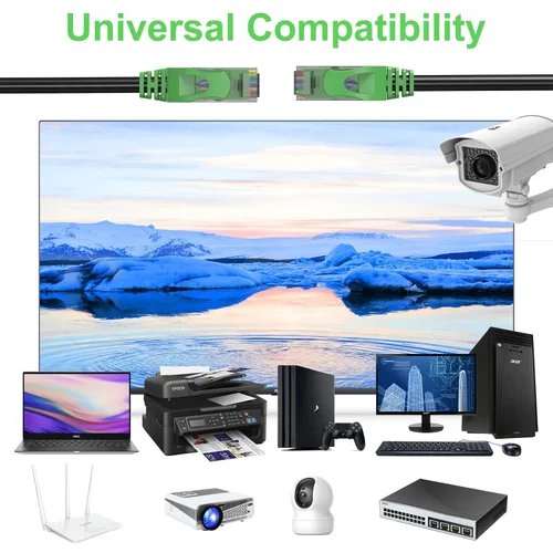 Vista 4 de Cable Ethernet Cat6 para exteriores de 20 pies, enterrado, entierro directo resistente, cable de conexión CCA de 24 AWG para laptops, PC, routers