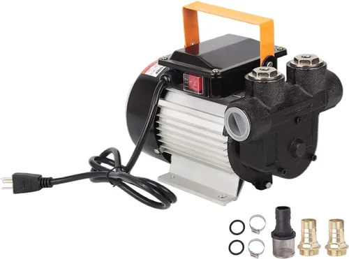 Vista 5 de TOPWAY Kit de bomba de transferencia de combustible eléctrico autocebante de 110V CA, 16 GPM para aceite, diésel, queroseno y biodiésel con manguera
