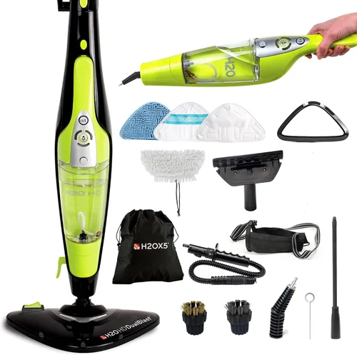 Vista 10 de H2O Mopa de vapor HD y limpiador de vapor de mano Vaporizador de piso 3 en 1 Potencia de 1500 W y tanque extraíble de 15.2 fl oz