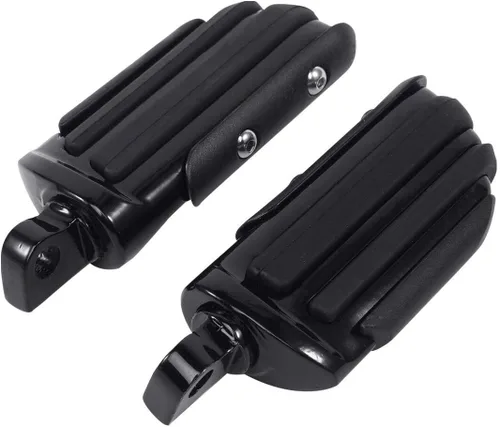 Vista 23 de TCT-MOTORPARTS Estriberas de pie para reposapiés estilo montaje macho de 0.433 in para Harley Touring Road King Glide Negro #01
