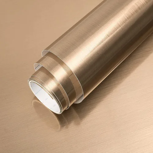 Vista 10 de Papel tapiz dorado de acero inoxidable extraíble para encimeras de despegar y pegar de 17.71 x 118 pulgadas, papel tapiz autoadhesivo y lavable