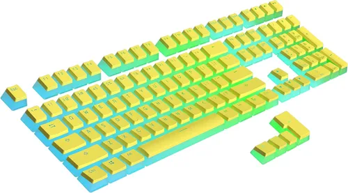 Vista 14 de Ranked Teclas Pudding PBT 112 Juego de teclas de doble disparo translúcidas ANSI EE. UU. e ISO Perfil OEM para teclado mecánico RGB de juego