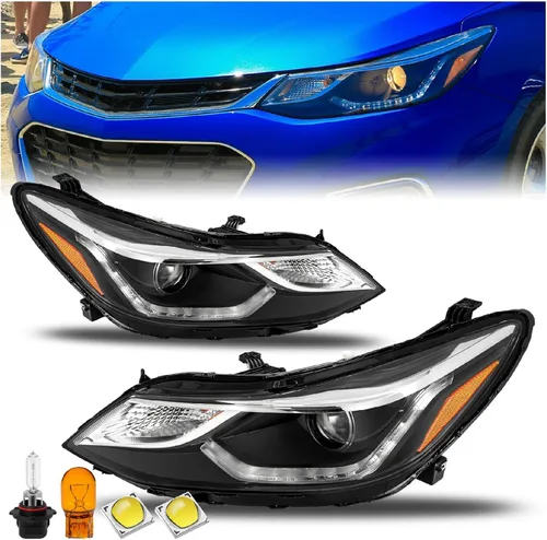 Vista 11 de JSBOYAT Compatible con el conjunto de faros delanteros Chevy Cruze 2016-2019 de repuesto, halógeno, no proyector, faro delantero estilo OE, lado