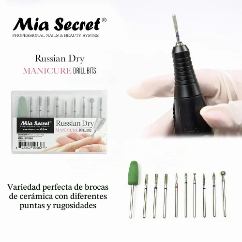 Vista 2 de MIA SECRET PROFESIONAL RUSSIAN DRY Manicura Juego de brocas