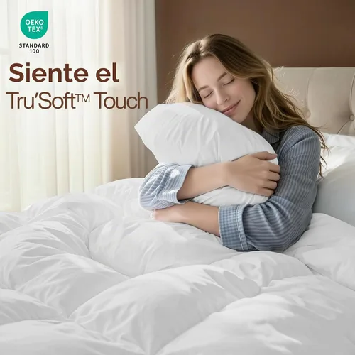 Vista 4 de Utopia Bedding - Juego de edredones de plumón con inserción de edredón acolchado con esquinas y pestañas, edredones alternativos cosidos en caja