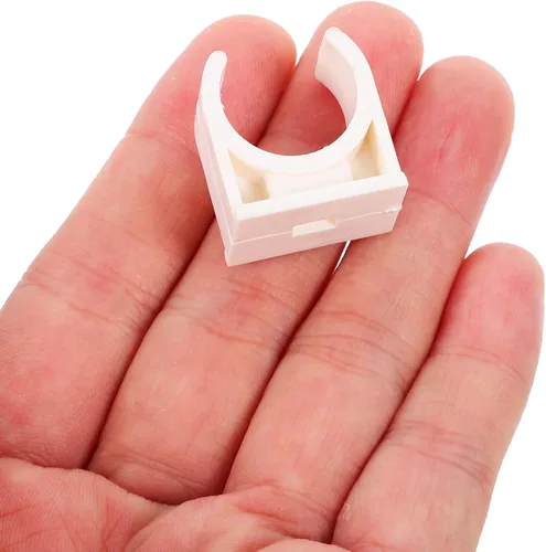 Vista 4 de Yardwe Abrazaderas de tubo de PVC de 1/2 pulgada, 200 piezas de soporte de tubo blanco en forma de U para fontanería, gas, instalación de agua