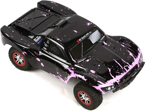 Vista 4 de SummitLink Reemplazo de cuerpo personalizado compatible con color rosa fangoso sobre negro para automóvil o camión RC escala 1/10