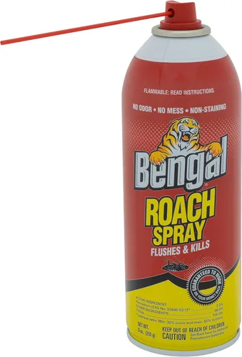 Vista 2 de Bengal Spray para Cucarachas, Aerosol en Spray Seco Sin Olor y Sin Manchas, 9 Onzas
