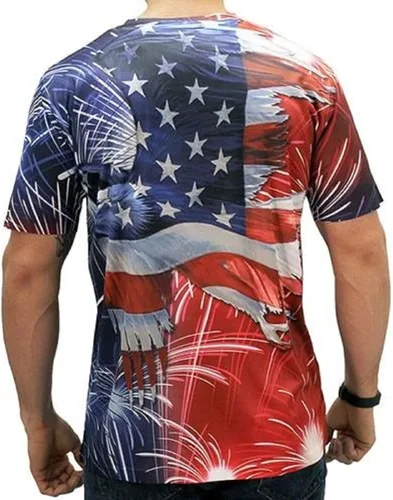 Vista 2 de Camiseta de la bandera estadounidense del 4 de julio Multi