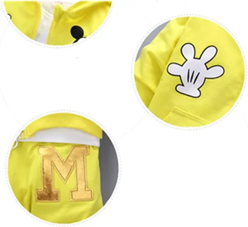 Vista 3 de Conjunto de ropa de moda para niños y niñas, para otoño e invierno, 3 piezas, con capucha, ropa de algodón para bebés