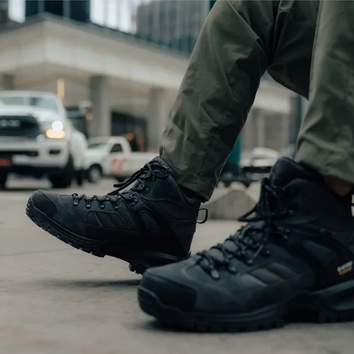 Vista 7 de HI-TEC Black Rock WP Mid - Botas de senderismo impermeables para hombre, ligeras, transpirables, para mochileros y senderos