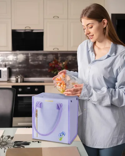 Vista 8 de Lonchera para mujer y niñas - Aislada, a prueba de fugas, impermeable, ligera, reutilizable, enfriadora para el trabajo, picnic - De vuelta a