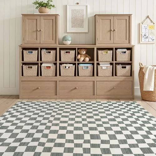 Vista 35 de jinchan Alfombra a rayas de 2 x 3 para entrada, alfombra de cocina, tapete pequeño, antideslizante, ligero, de bajo perfil, decoración para entrada