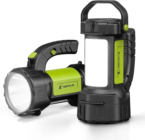 Vista 7 de Linterna de camping recargable, linterna LED con 800 lúmenes, 3600 mAh, correa incluida, luz de camping brillante portátil para emergencia