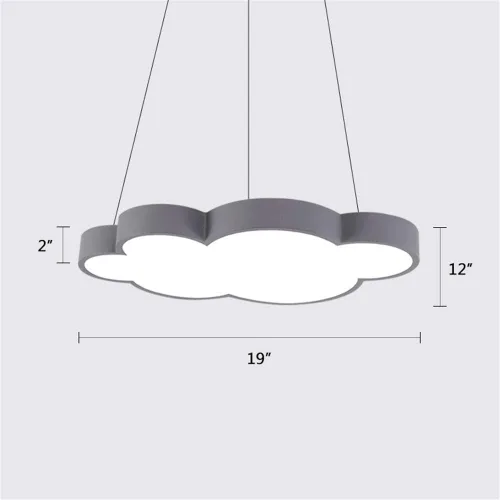 Vista 2 de Luces colgantes LED modernas regulables en forma de nube, NIUYAO Kids Room Metal 1 lámpara colgante en acrílico (bombilla incluida)