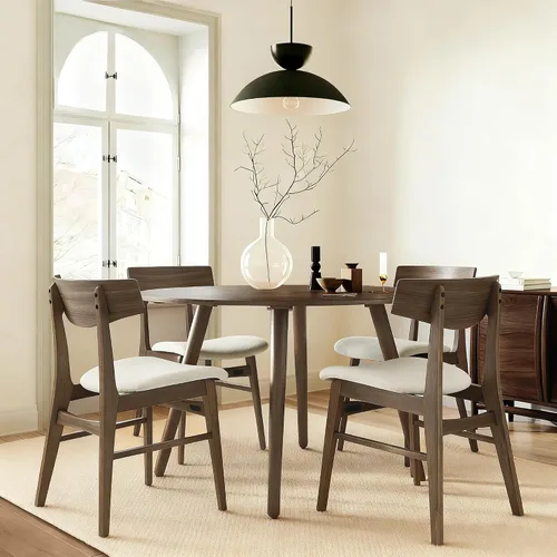 Vista 27 de KISLOT - Juego de 2 sillas de comedor de madera, sillas de cocina tapizadas, originales