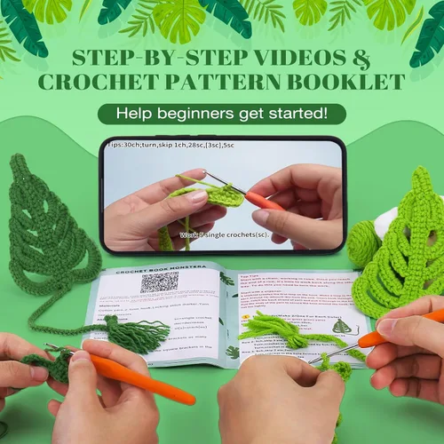 Vista 2 de Crochetta Kit de ganchillo para principiantes, kit de animales de ganchillo Amigurumi con tutoriales en video paso a paso, paquete de inicio