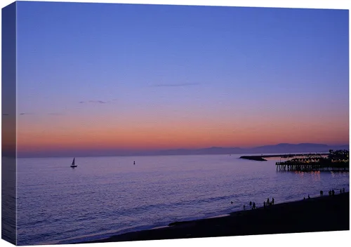 Vista 26 de wall26 Lienzo enmarcado para pared, barco de pescador en mar gris y azul, horizonte, transporte oceánico, fotografía, realismo, náutico, escénico