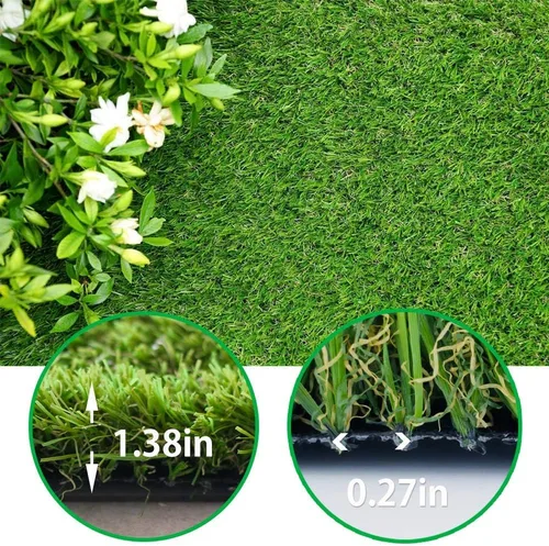 Vista 2 de Alfombra de césped artificial Goasis Lawn - Altura del césped: 1.38" - Tamaño: 1 pie x 1 pie - Color/tamaño perfecto para cualquier uso