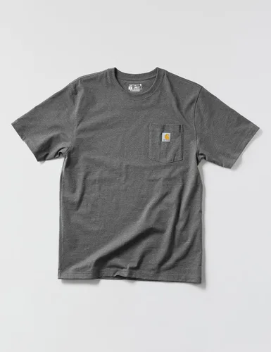 Vista 7 de Carhartt Camiseta con bolsillo Iconic K87 para hombre Gris (Carbon Heather)