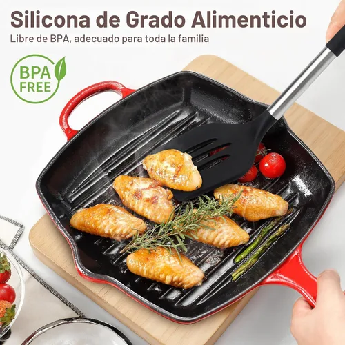 Vista 3 de Juego de utensilios de cocina de silicona, juego de 28 piezas de utensilios de cocina para cocinar, juego de espátulas resistentes al calor de 446