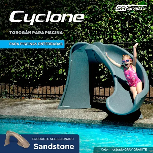 Vista 2 de S.R. Smith Cyclone tobogán para piscina de curva derecha, Curva derecha, Arena
