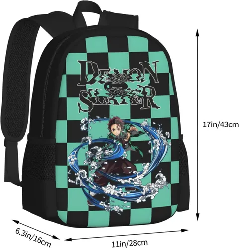 Vista 3 de Mochila escolar para niños linda mochila de dibujos animados mochila de anime japonés 2 unidades bolsa escolar de 17 pulgadas caja de papelería
